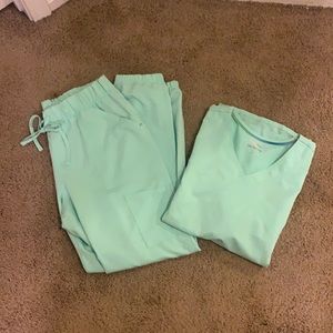 Seafoam Green Joggers Scrubstar Set